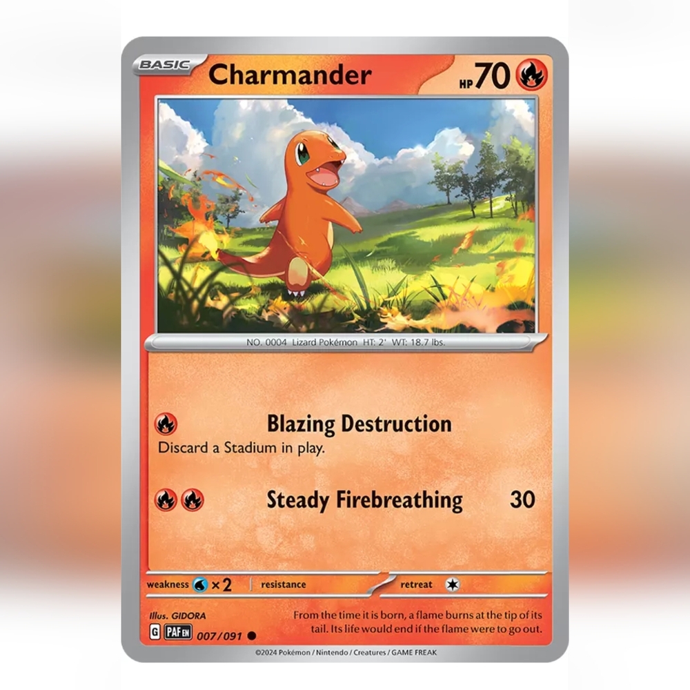 Charmander Pokemon Card 🔥 70 HP 🟡 007/091